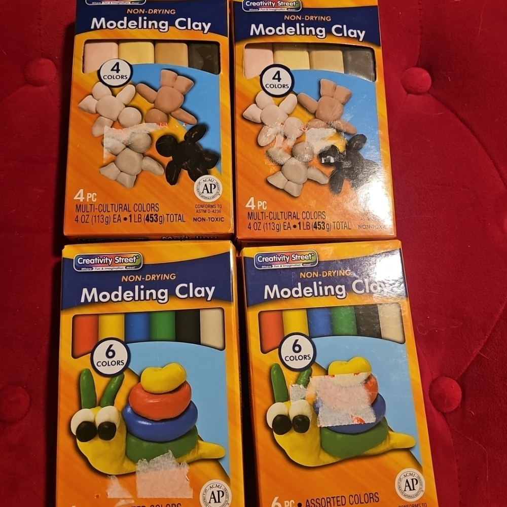 NIB 4 Boxes Creativity Street Non-Drying Modeling Clay Multi-Cultural Colors ++
